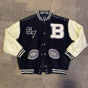 Steve & Barry’s leather and wool Varsity Jacket